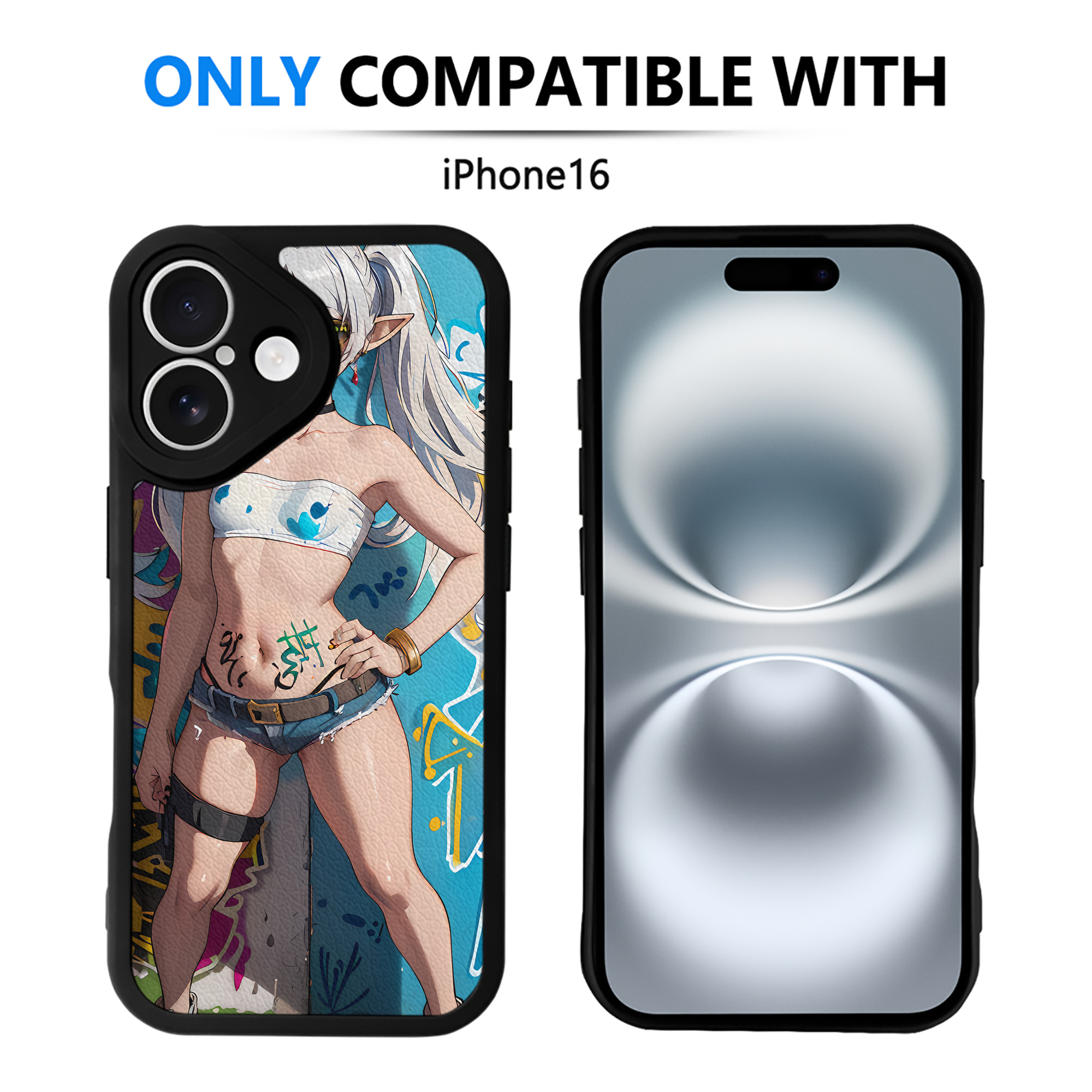 （画像用） 葬送のフリーレン Frieren 【iPhone 16シリーズ対応】シリコンスマホケース（レザー調） 材質：シリコン